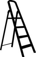 icône échelle sur fond blanc. signe d'escabeau en métal. symbole de l'escalier. style plat. vecteur