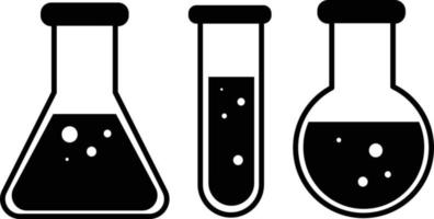icônes de tubes à essai chimiques sur fond blanc. signe de laboratoire chimique. symbole de tube à essai. style plat. vecteur