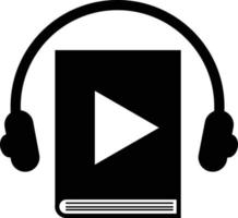 icône de livre audio sur fond blanc. casque et signe de livre audio. logo des livres audio. concept d'apprentissage en ligne. style plat. vecteur