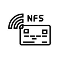 illustration vectorielle d'icône de ligne de carte système nfc sans contact vecteur