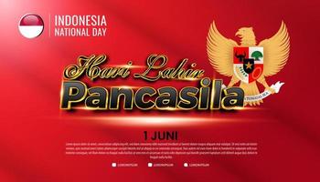 illustration vectorielle de jour pancasila indonésien vecteur