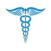 une image de la tige d'asclépios de couleur bleue qui a l'air propre et agréable à des fins médicales