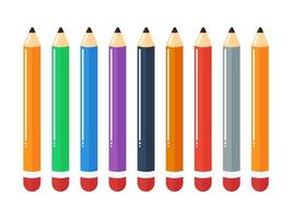 crayons de couleur sur fond blanc vecteur