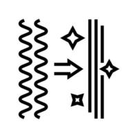 illustration vectorielle d'icône de ligne de procédure de lissage des cheveux vecteur