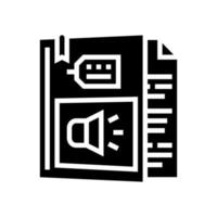 livre de règles info glyphe icône illustration vectorielle vecteur