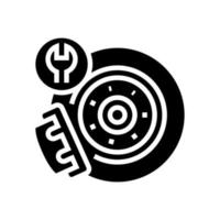 disque de frein réparation glyphe icône vecteur illustration isolée