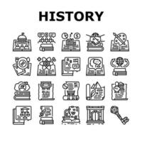 histoire apprendre leçon éducative icônes ensemble vecteur