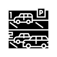 illustration vectorielle de l'icône de la ligne de stationnement de voiture à plusieurs niveaux vecteur