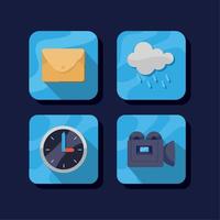 quatre boutons de menu d'applications vecteur