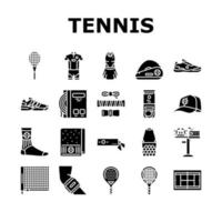 icônes de compétition de jeu de sport de tennis définies vecteur