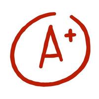 une marque de grade plus rouge. excellent test et examen de l'école. vecteur