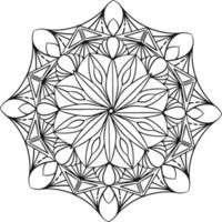 mandala noir et blanc pour coloriage. illustration vectorielle vecteur