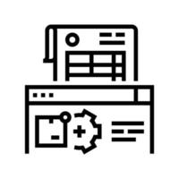 illustration vectorielle de l'icône de la ligne de service de livraison de documentation vecteur