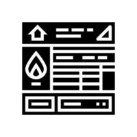 illustration vectorielle d'icône de glyphe de certificats de sécurité de gaz vecteur