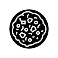 bouillie d'avoine dans un bol glyphe icône illustration vectorielle vecteur