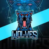 création de logo de mascotte esport loups vecteur