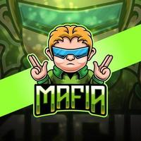 création de logo de mascotte mafia esport vecteur