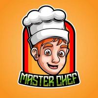 création de logo de mascotte esport chef cuisinier vecteur