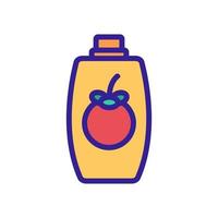 illustration vectorielle de l'icône de la bouteille de shampoing au mangoustan vecteur