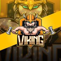 création de logo de mascotte viking esport vecteur