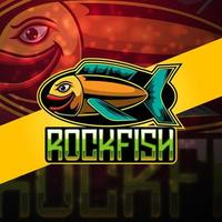 création de logo de mascotte de poisson esport vecteur