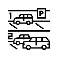 illustration vectorielle de l'icône de la ligne de stationnement de voiture à plusieurs niveaux vecteur