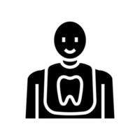 enfant dentiste client glyphe icône illustration vectorielle vecteur