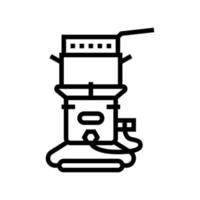 outil de friteuse pour l'illustration vectorielle de l'icône de la ligne de cuisson vecteur