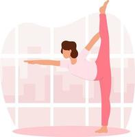 personnage de fille design plat dans une position de yoga vecteur