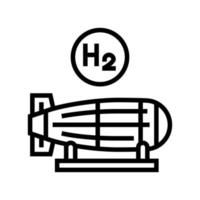 illustration vectorielle de l'icône de la ligne d'hydrogène de la bombe vecteur