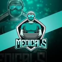 création de logo de mascotte esport médical vecteur