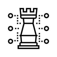 tour d'échecs ligne caractéristique icône illustration vectorielle vecteur