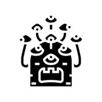 extraterrestre avec neuf yeux glyphe icône illustration vectorielle vecteur