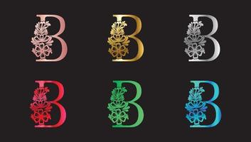 lettre b logo dégradés colorés vecteur