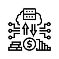 illustration vectorielle de l'icône de la ligne d'équipement électronique regtech vecteur