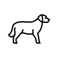 illustration vectorielle de l'icône de la ligne de chien golden retriever vecteur