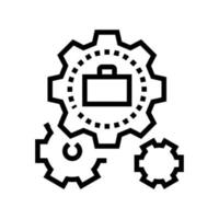 illustration vectorielle d'icône de ligne d'engrenages mécaniques vecteur