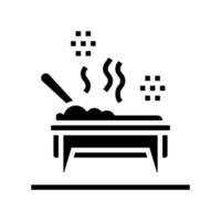 repas cuit dans la restauration plat glyphe icône illustration vectorielle vecteur