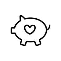 vecteur d'icône de cochon cochon. illustration de symbole de contour isolé