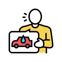 illustration vectorielle de l'icône de couleur du service de lavage de voiture du client vecteur