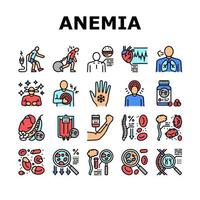 vecteur d'icônes de problème de santé patient anémie