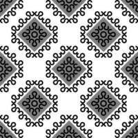 Motif de tissu bohème asiatique géométrique noir blanc vecteur