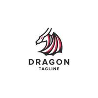modèle de conception d'icône de logo dragon illustration vectorielle plane vecteur