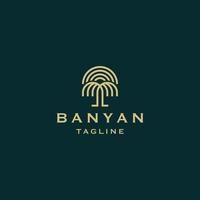 modèle de conception d'icône de logo banyan tree illustration vectorielle plate vecteur