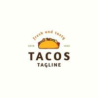 modèle de conception d'icône de logo de nourriture tacos illustration vectorielle plate vecteur