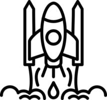 icône de ligne de fusée vecteur