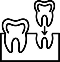 icône de ligne d'implants vecteur