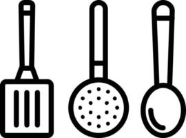 icône de ligne d'outils de cuisine vecteur