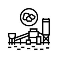 illustration vectorielle de l'icône de la ligne de l'usine de traitement du charbon vecteur