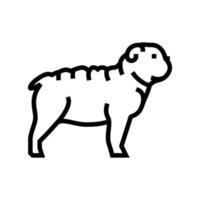 illustration vectorielle de l'icône de la ligne de chien bouledogue vecteur